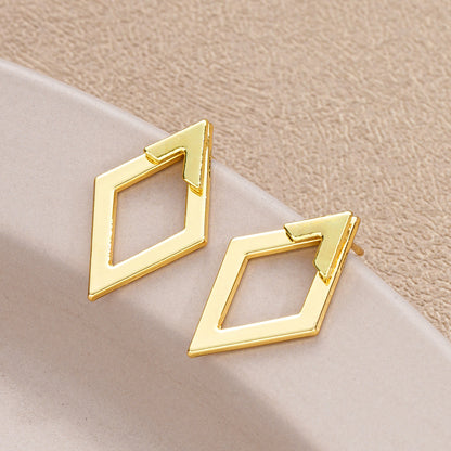 Rhombus Double Layer Alloy Earrings