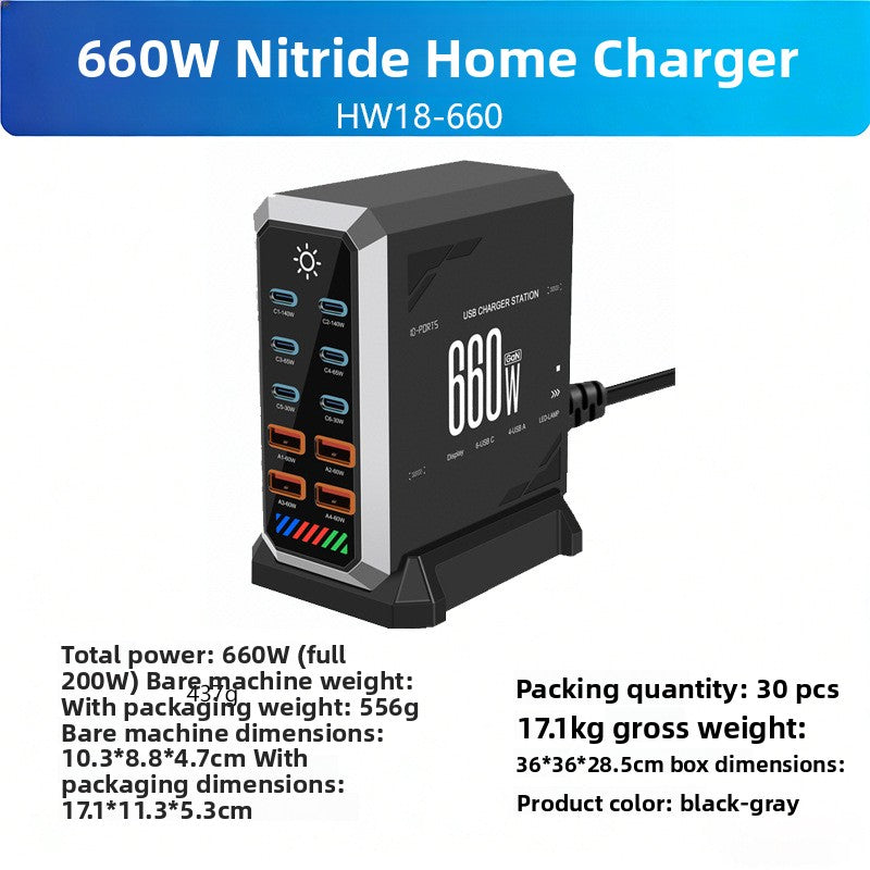 High-power desktop charging station