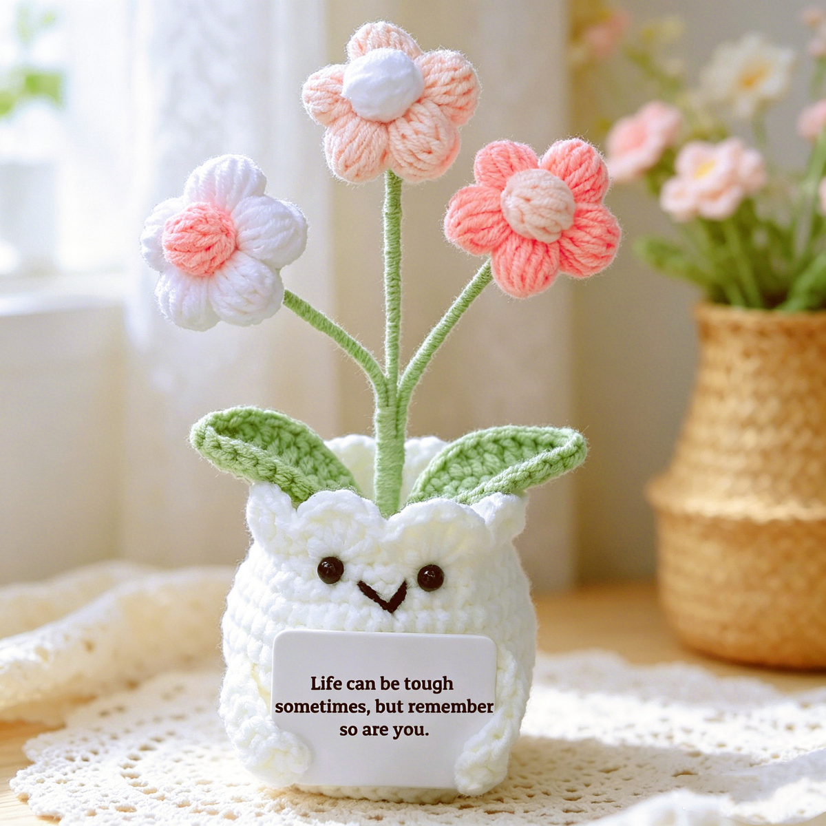 Handwoven Wool Knitted Potted Plants