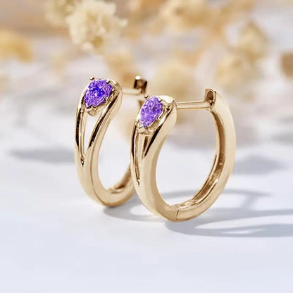 Zircon Water Drop Ear Clips