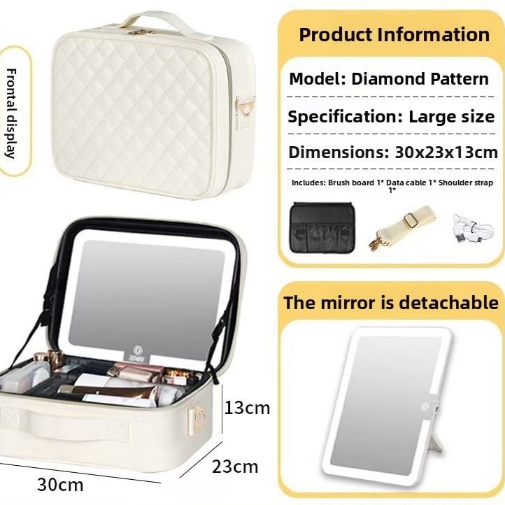 LED Illuminated Makeup Box with Mirror