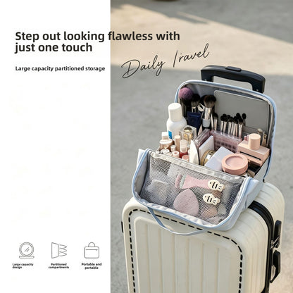 Vertical Makeup Toiletry Bag with Compartments