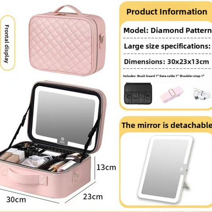 LED Illuminated Makeup Box with Mirror