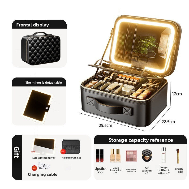 LED Illuminated Makeup Box with Mirror