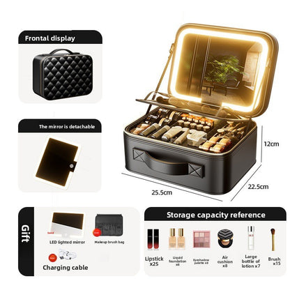 LED Illuminated Makeup Box with Mirror