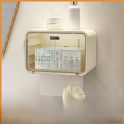 Face Towel Storage Box Punch-Free Wall-Mounted Makeup Storage Box