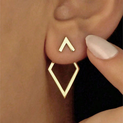 Rhombus Double Layer Alloy Earrings