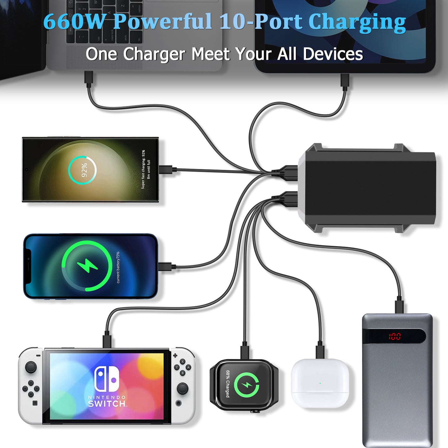 High-power desktop charging station