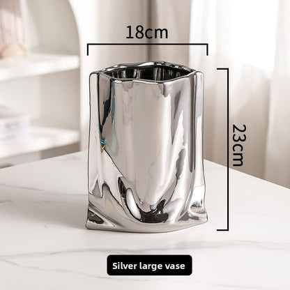 Modern Ceramic Electroplated Vase for Home Decor