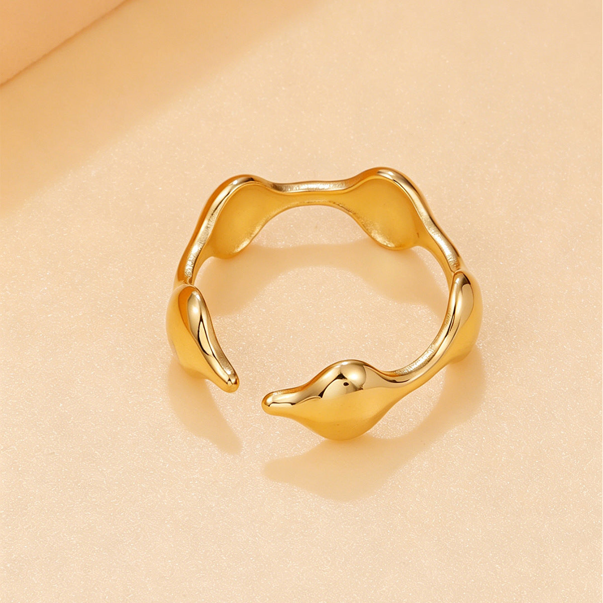 Geometric Open Ring Stainless Steel Jewelry