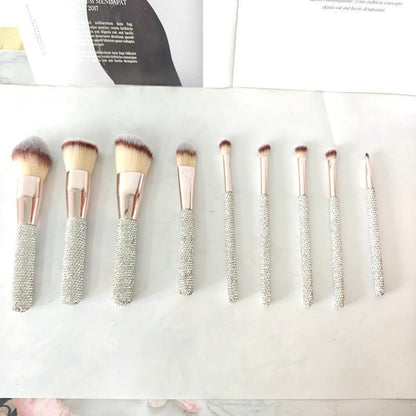 Diamond Makeup Brush Set 9 Piece - RAINSTAR