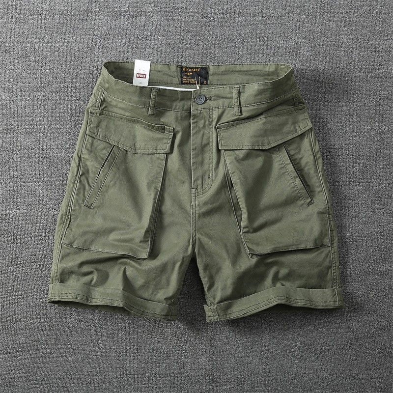Summer American Style Multi-Pocket Stretch Workwear Shorts Men's Trendy Brand Ins Yu Wenle Loose Casual 5-Pants Middle Pants