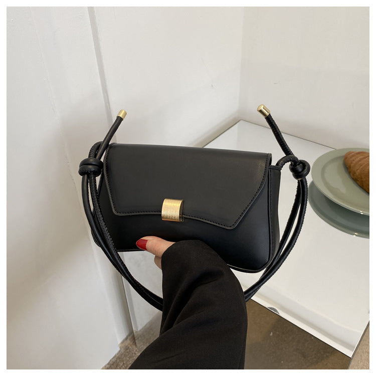 Solid Color Textured Shoulder Bag