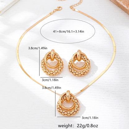 Gold Snake Chain Necklace Earrings