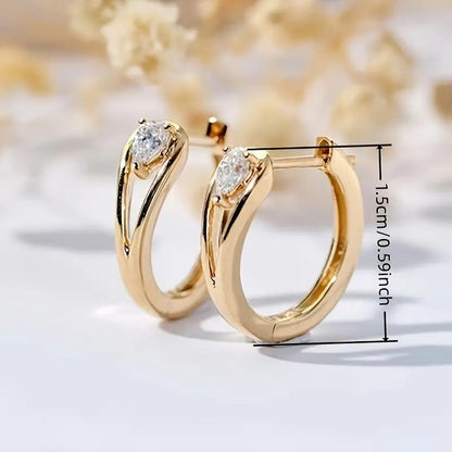 Zircon Water Drop Ear Clips