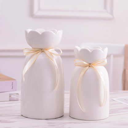Modern Flower Vase with Marble Pattern