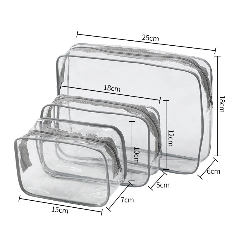 Transparent PVC Cosmetic Storage Bag Set