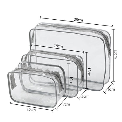Transparent PVC Cosmetic Storage Bag Set