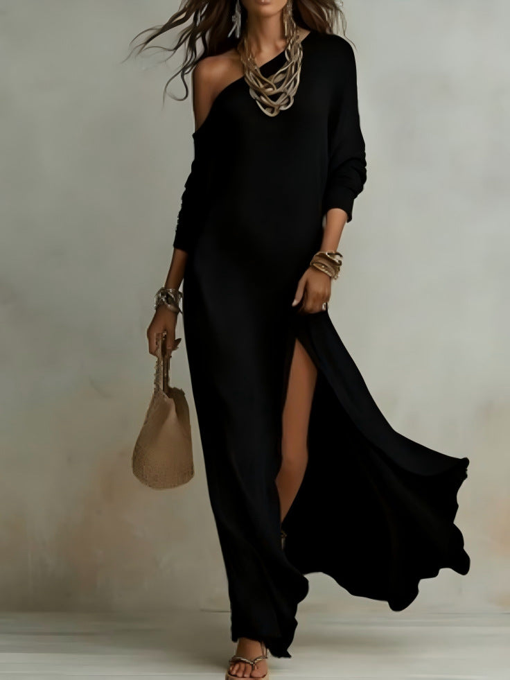 Elegant Long Sleeve Pleated Dress