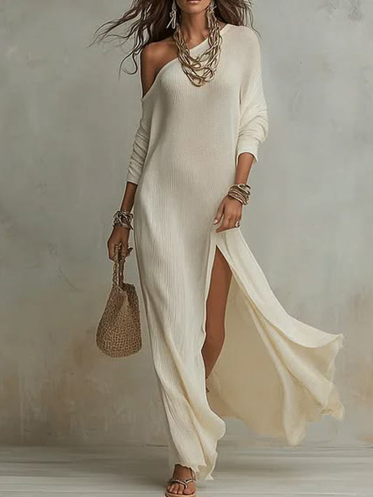 Elegant Long Sleeve Pleated Dress
