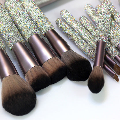 Diamond Makeup Brush Set 12Pcs with Rhinestone Handles