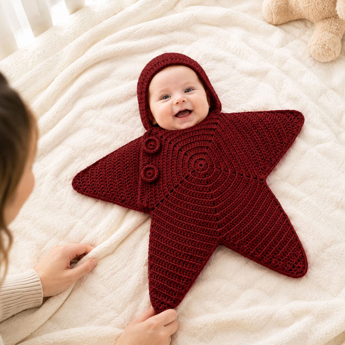 Knitted Baby Sleeping Bag Thickened Fleece Swaddle - RAINSTAR