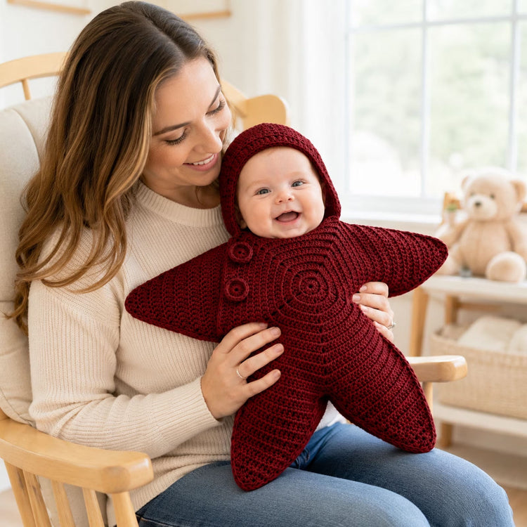 Knitted Baby Sleeping Bag Thickened Fleece Swaddle - RAINSTAR