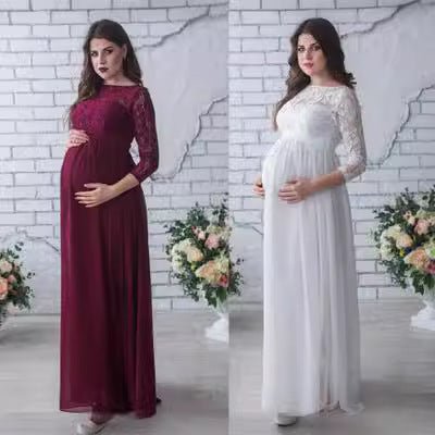 Maternity Chiffon Lace Dress - RAINSTAR