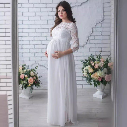 Maternity Chiffon Lace Dress - RAINSTAR