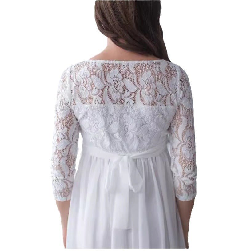 Maternity Chiffon Lace Dress - RAINSTAR