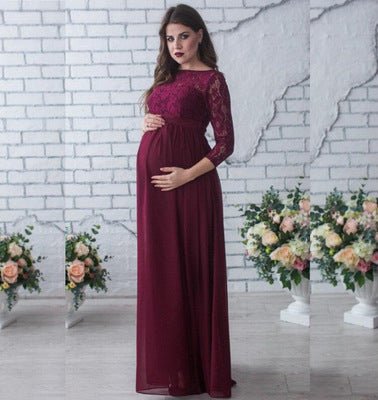 Maternity Chiffon Lace Dress - RAINSTAR