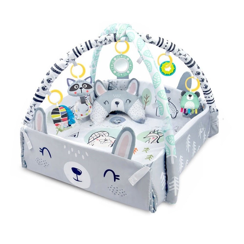 Multifunctional Baby Crawling Play Mat with Safety Fence - RAINSTAR