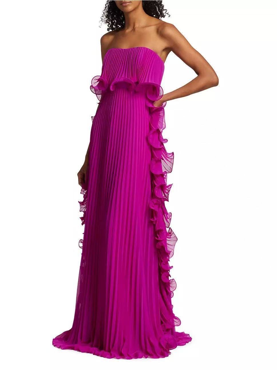Pleated Wrap Flared Dress - RAINSTAR