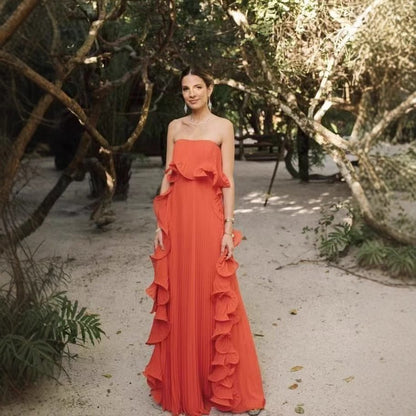Pleated Wrap Flared Dress - RAINSTAR