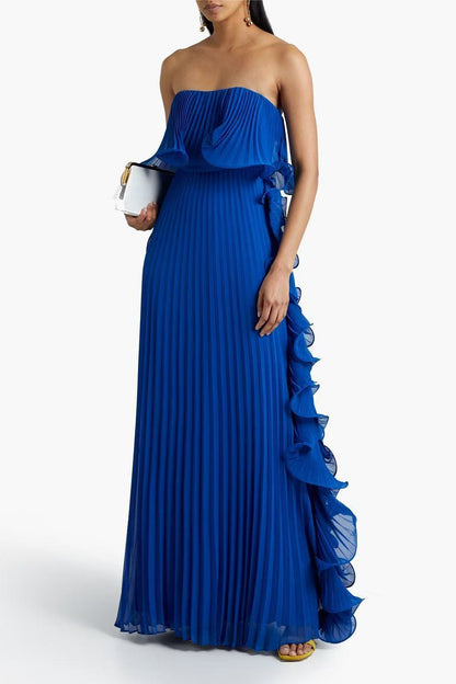 Pleated Wrap Flared Dress - RAINSTAR