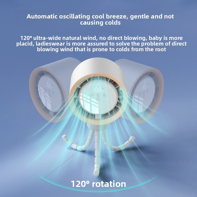 Portable Baby Stroller Fan with Automatic Oscillation - RAINSTAR