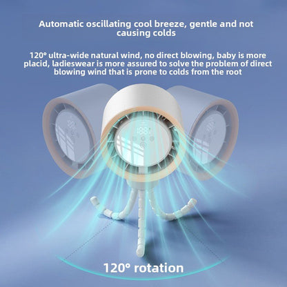 Portable Baby Stroller Fan with Automatic Oscillation - RAINSTAR