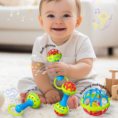 Soft Rubber Baby Rattle Handball Toy - RAINSTAR