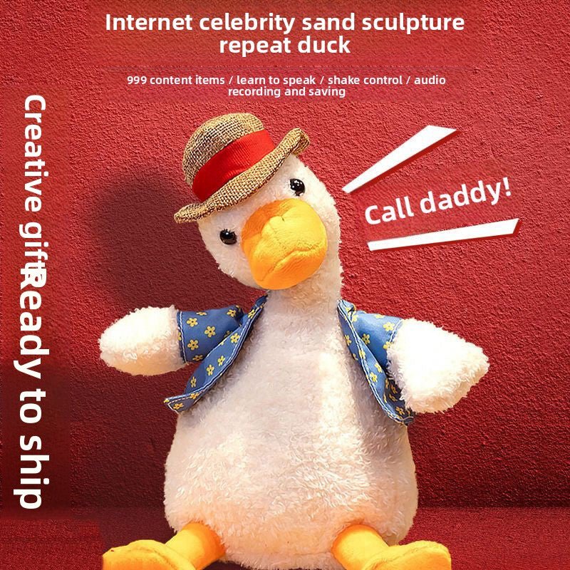 Talking Duck Plush Toy Interactive Learning Baby Gift with 200 Songs - RAINSTAR