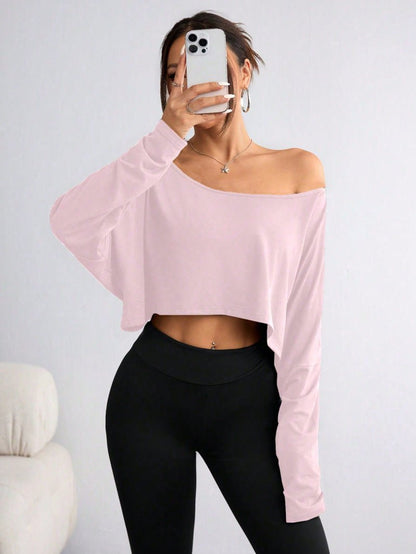 Womens Off Shoulder Loose Fit Tshirt - RAINSTAR