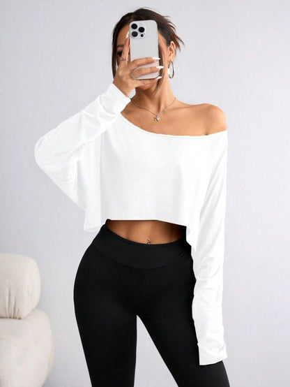 Womens Off Shoulder Loose Fit Tshirt - RAINSTAR