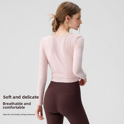 Yoga Tops with Straps Fitness Long Sleeve Shirts - RAINSTAR